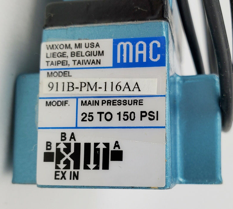 MAC VALVES 911B-PM-116AA SOLENOID VALVE NEW!