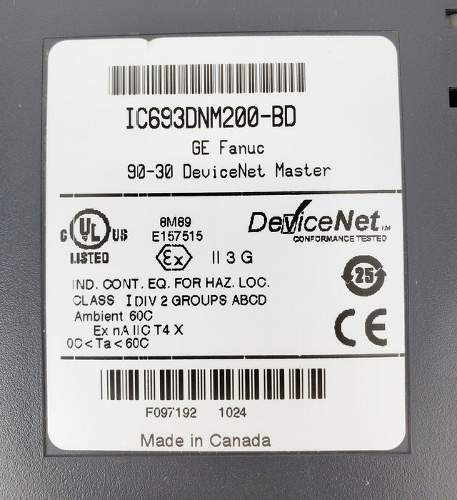 GE FANUC IC693DNM200-BD 90-30 DEVICENET MASTER MODULE