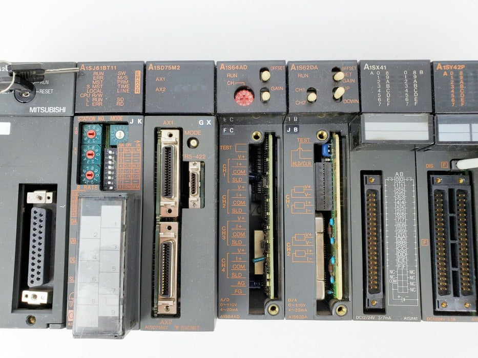 Mitsubishi Slot Rack, A1S61PN, A2USHCPU-S1, A1SJ61BT11, A1SD75M2, A1SJ71UC24-R4