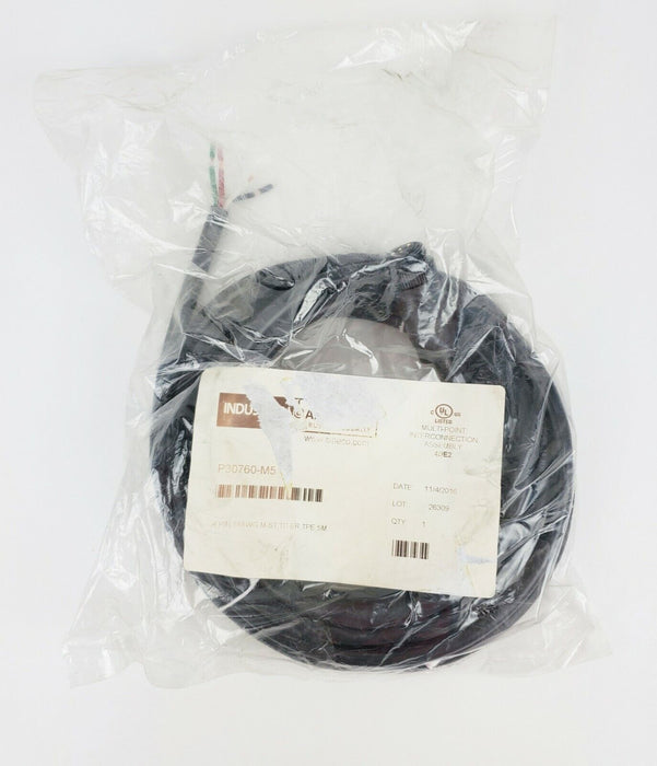 AMPHENOL P30760-M5 4 PIN 14AWG, M-ST, TC-ER, TPE, 5M, CABLE / CONNECTOR NEW!