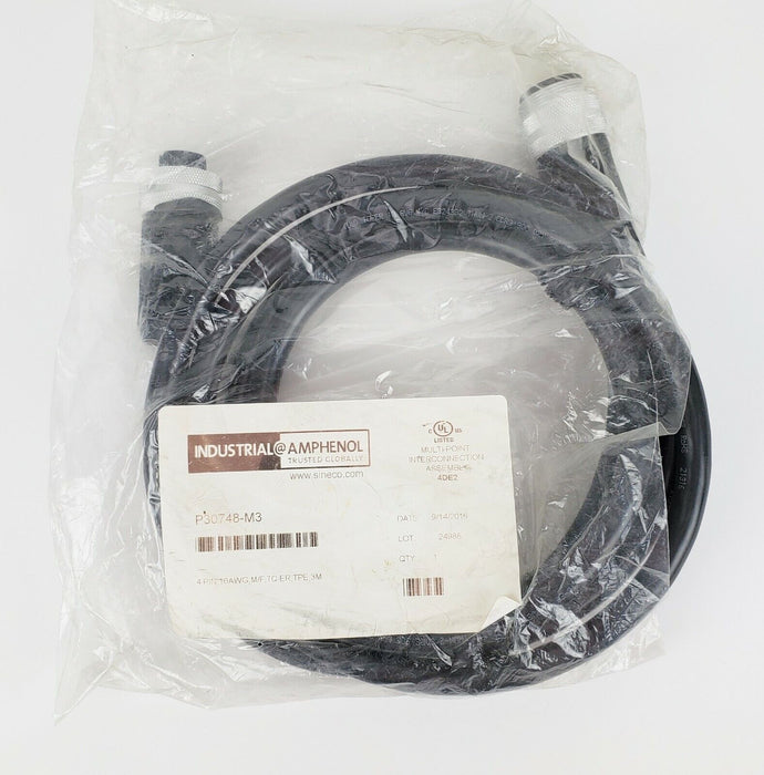 AMPHENOL P30748-M3 4 PIN, 10AWG, M/F, TC-ER, TPE 3M CABLE / CONNECTOR