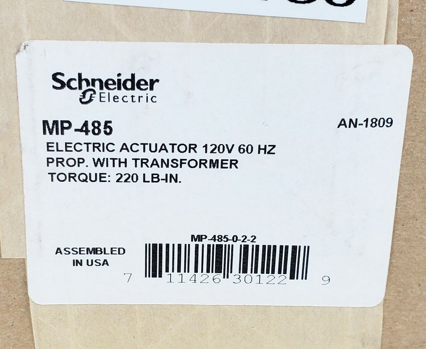 SCHNEIDER MP-485 Electric Actuator 120v 60hz 220 lb-in. New, Factory Sealed!