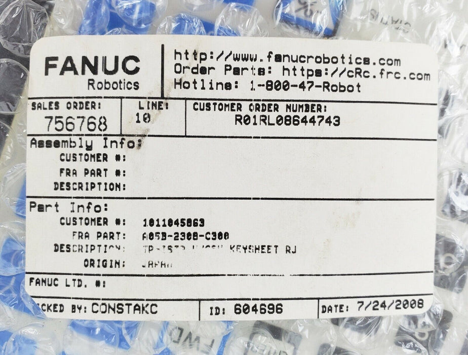 Fanuc A05B-2308-C300 Teach Pendant