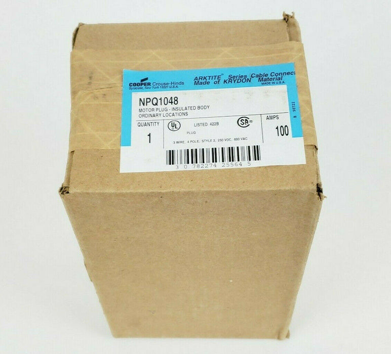 Crouse-Hinds NPQ1048 Arktite NPQ Motor Plug Insulated Body 100A