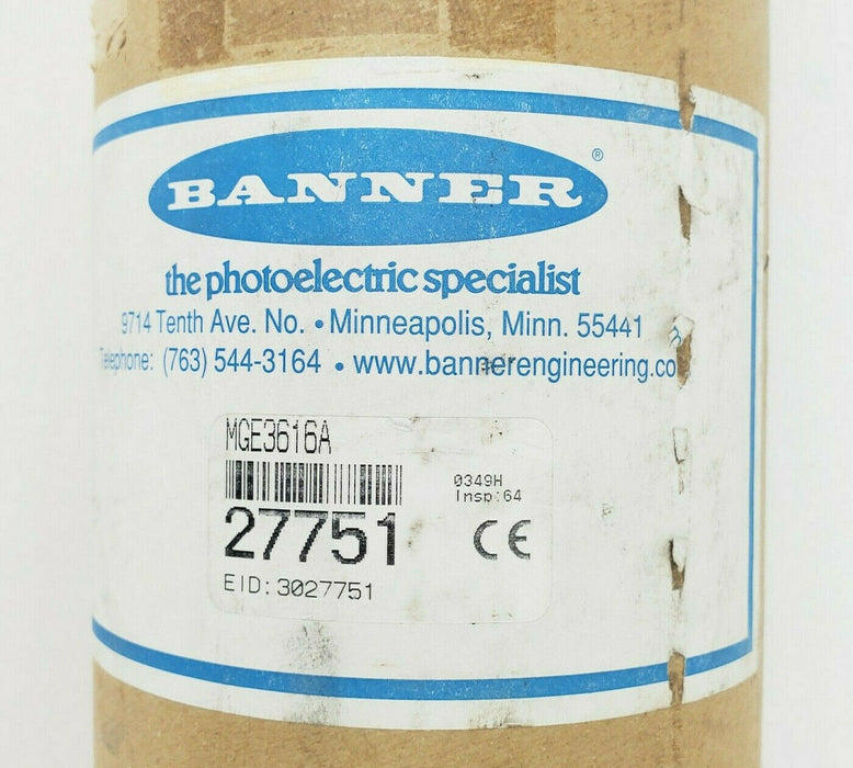 BANNER MGE3616A Light Curtain Emitter MACHINE-GUARD 36" 27751