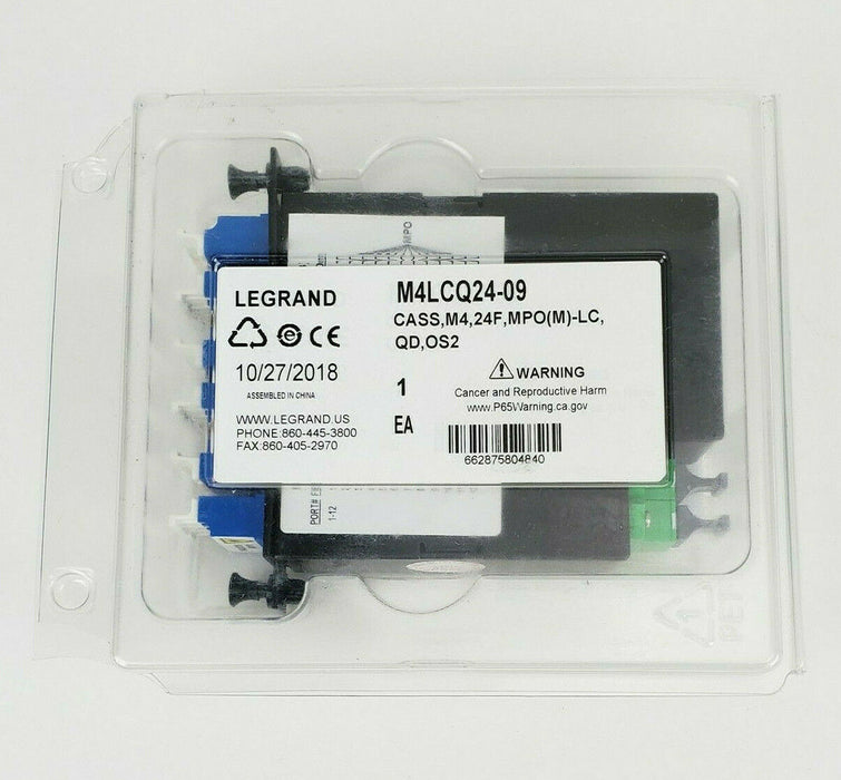 Legrand M4LCQ24-09 Ortronics M4 Series LC Quad 24-Fiber Cassette SM 9/125