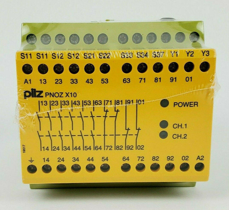 Pilz 774703 PNOZ X10 Safety Relay 110-120VAC 6n/o 4n/c 3LED