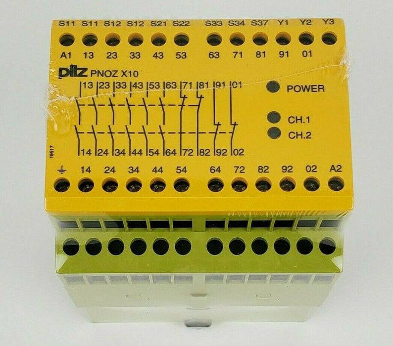 Pilz 774703 PNOZ X10 Safety Relay 110-120VAC 6n/o 4n/c 3LED