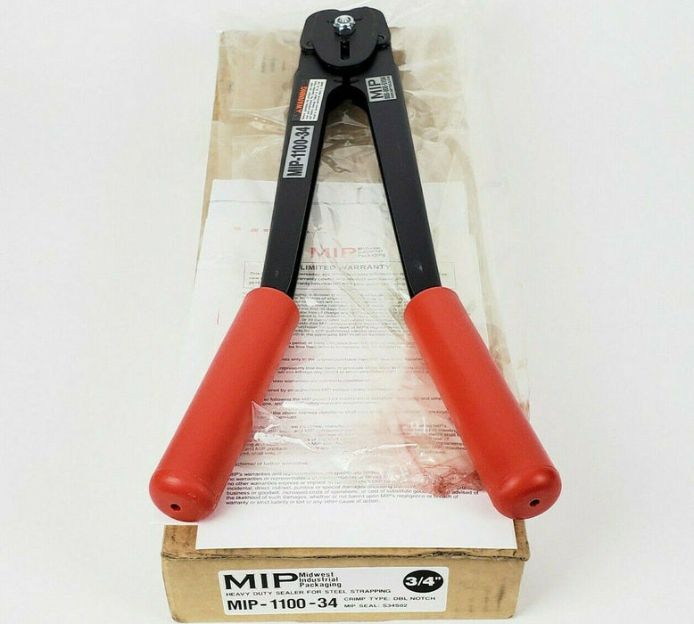 MIP MIP-1100-34 Heavy Duty Sealer for Steel Stapping Double Notch 3/4"