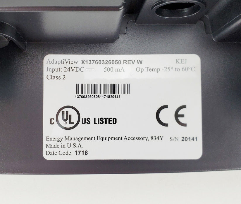 Trane X13760326050 AdaptiView Display TD12 MOD02664 Rev W