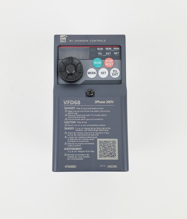 Johnson Controls VFD68BDC Variable Frequency Drive 230VAC 0.4kW 0.5 hp