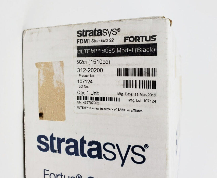 Stratasys 312-20200 Filament Canister ULTEM 9085 Resin Black 92ci Classic