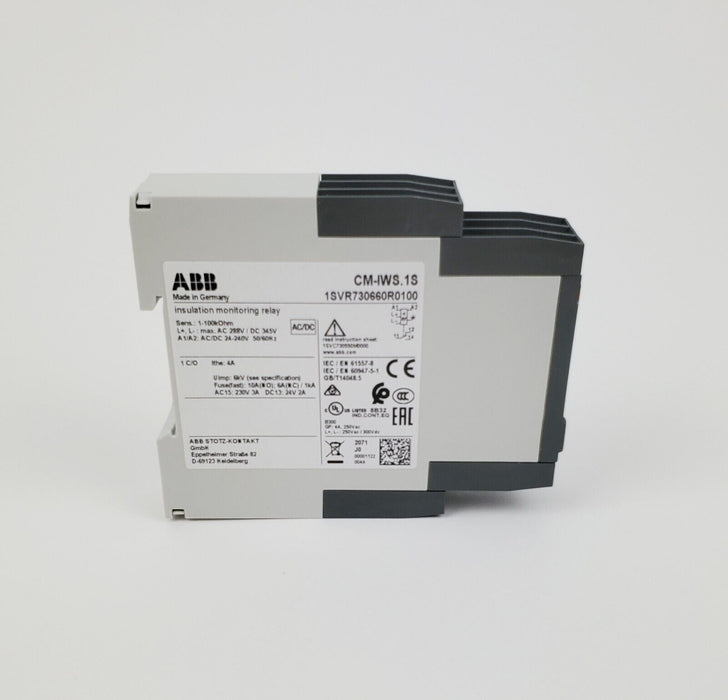 ABB 1SVR730660R0100 Insulation Monitoring Relay CM-IWS.1S