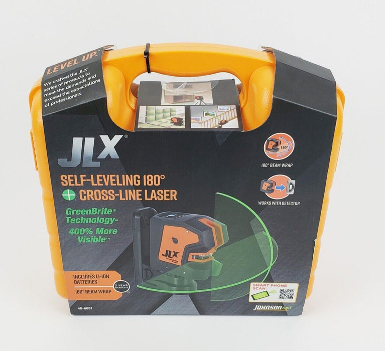 Johnson Level & Tool 40-6681 JLX Self-Leveling 180° Cross-Line Laser Green