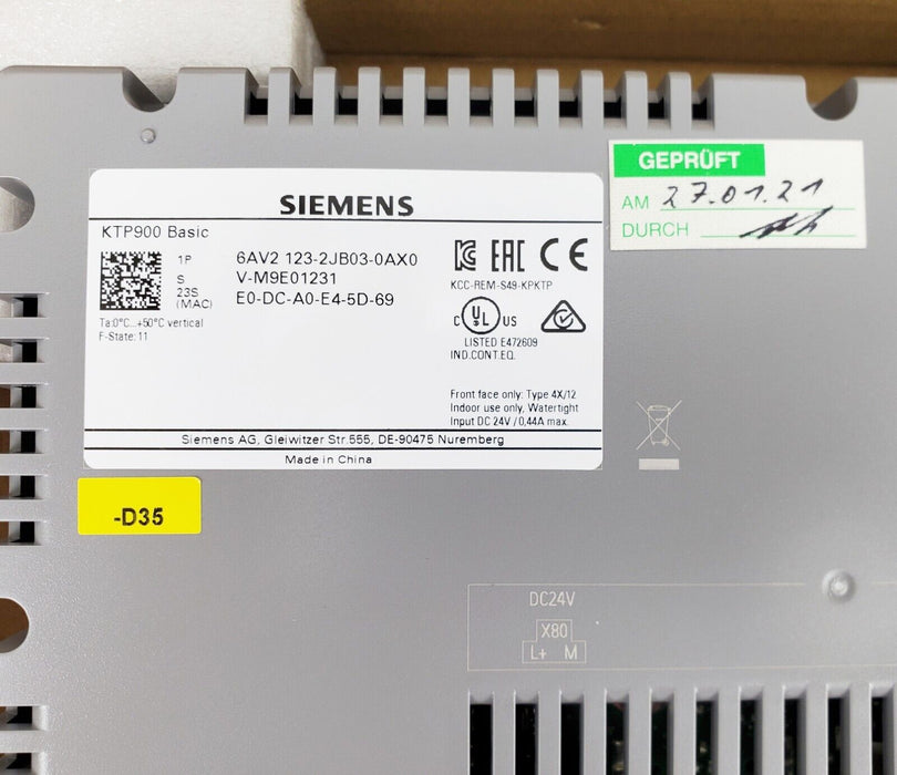 SIEMENS 6AV2 123-2JB03-0AX0 HMI Touch Screen Panel *Custom Face-plate*