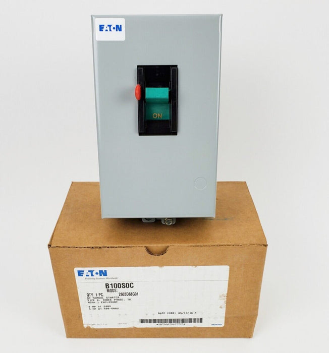 EATON B100S0C AC Manual Starter 2603D68G01 Size 0 NEMA 1