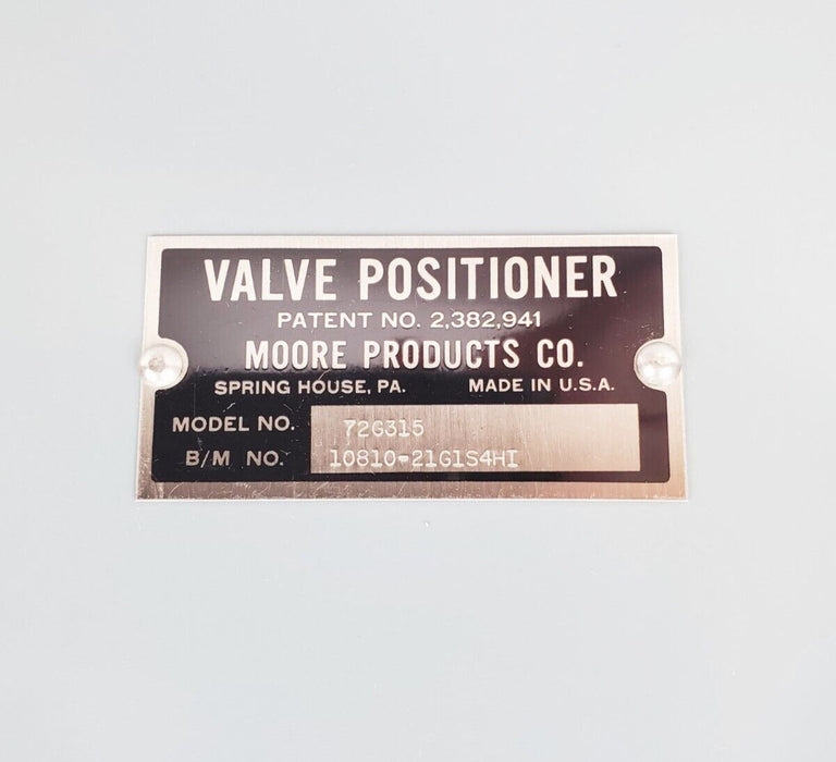 MOORE 72G315 Side-Mounted Valve Positioner 3-15 psig