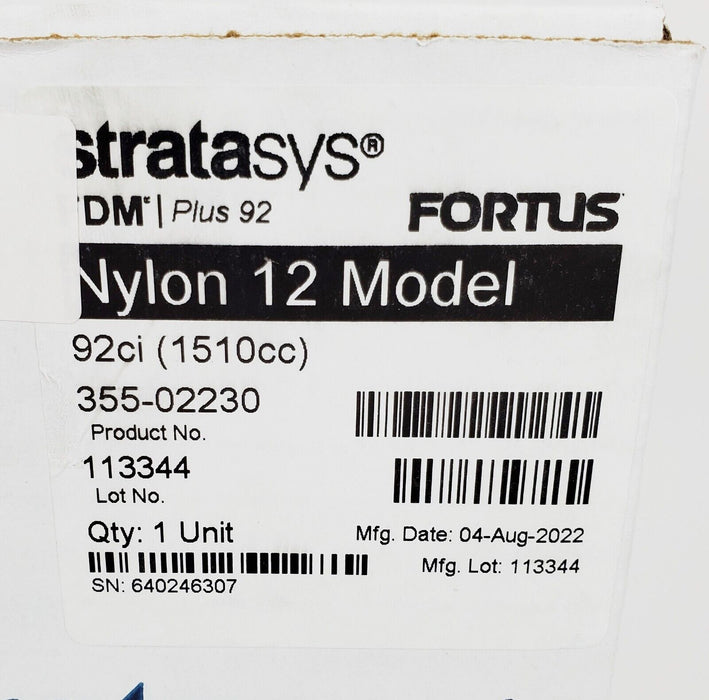 Stratasys 355-02230 Nylon 12 Filament Canister Fortus Plus 92ci