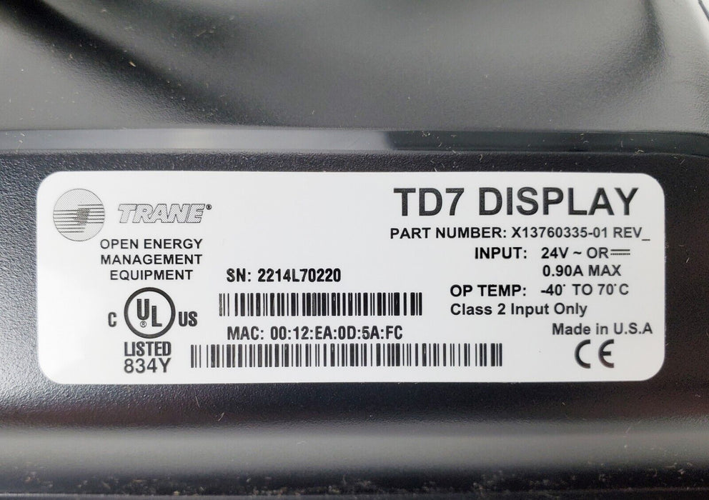 TRANE X13760335-01 Tracer TD7 Display