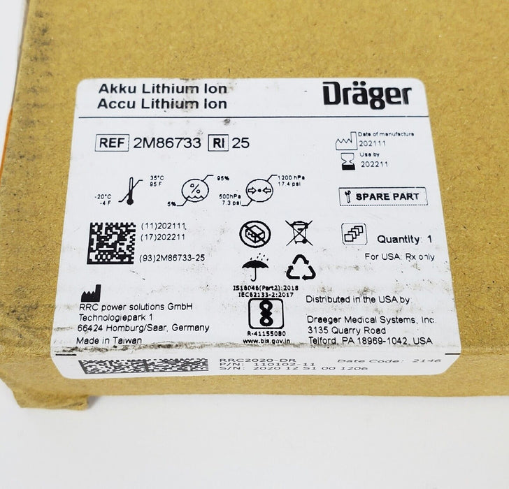 Drager 2M86733 Lithium Ion Battery