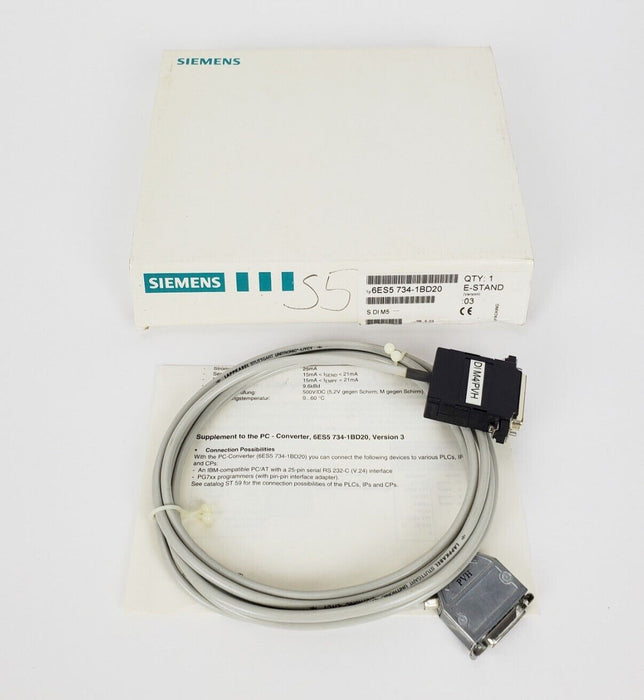 SIEMENS 6ES5 734-1BD20 Converter Cable RS232/TTY