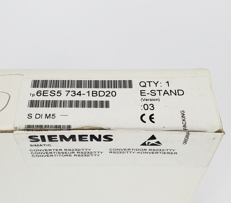 SIEMENS 6ES5 734-1BD20 Converter Cable RS232/TTY