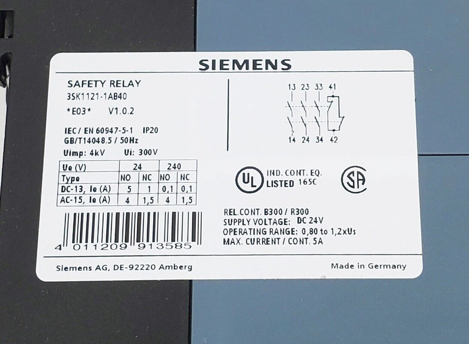 Siemens 3SK1121-1AB40 Safety Relay