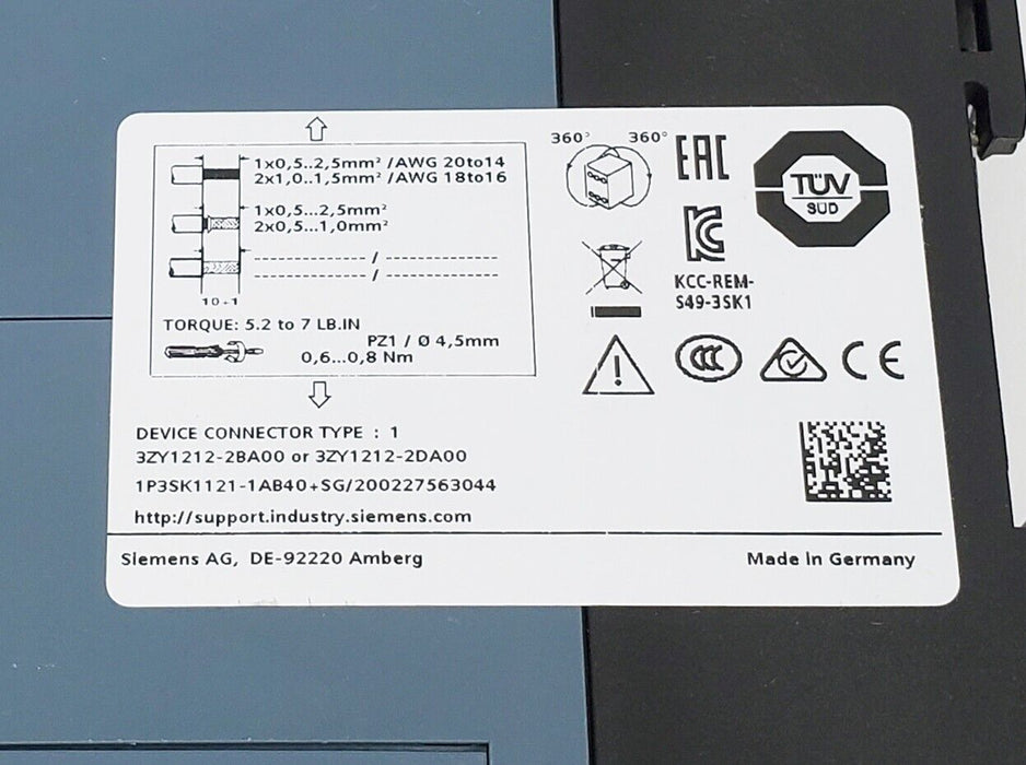 Siemens 3SK1121-1AB40 Safety Relay