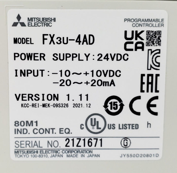 Mitsubishi FX3U-4AD Analog Input Module